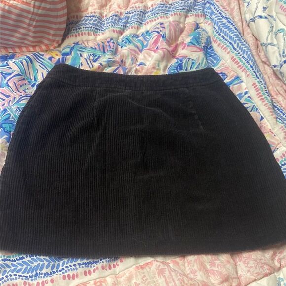 Black Corduroy Skirt with Button Front Grunge Work School Formal Small studs - Picture 3 of 3